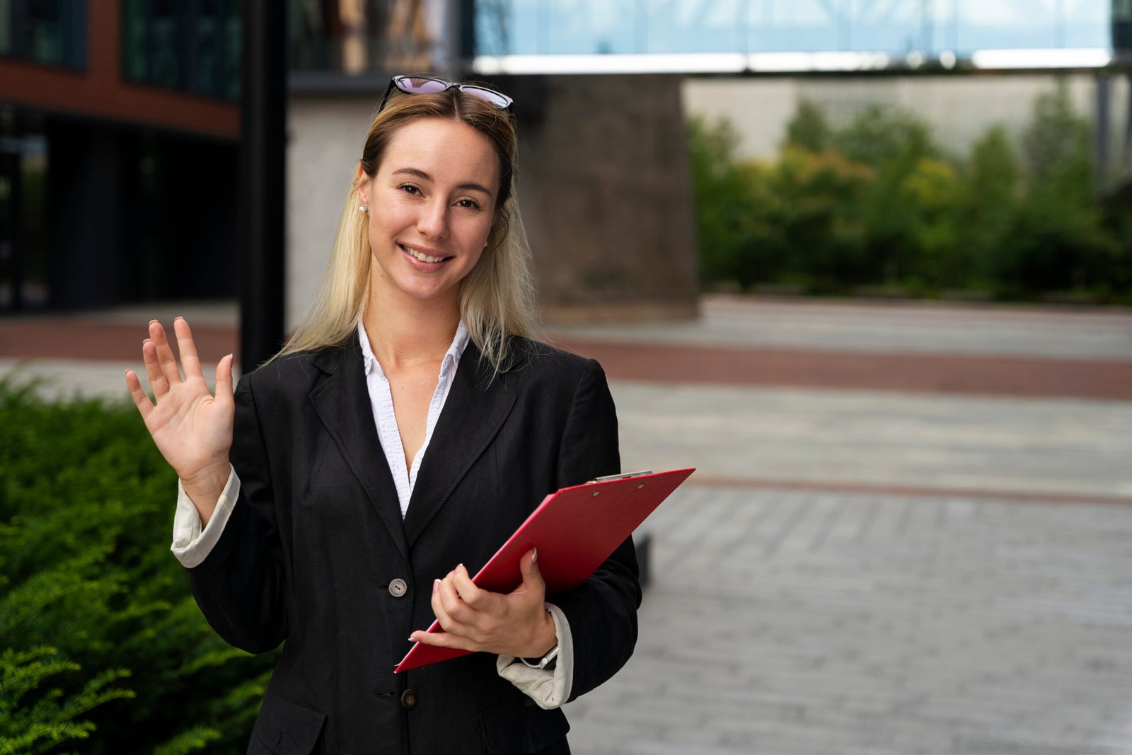 business woman banner concept with copy space